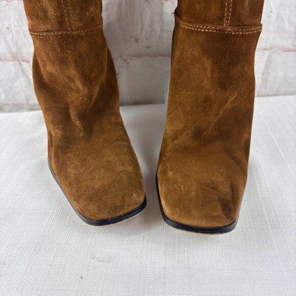 Naturalizer Women's 6.5 Brown Suede Leather Over-the-knee Heel Riding Boots - Picture 7 of 13